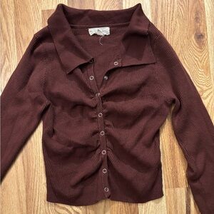 PacSun Chocolate Button-Up Women's Cardigan